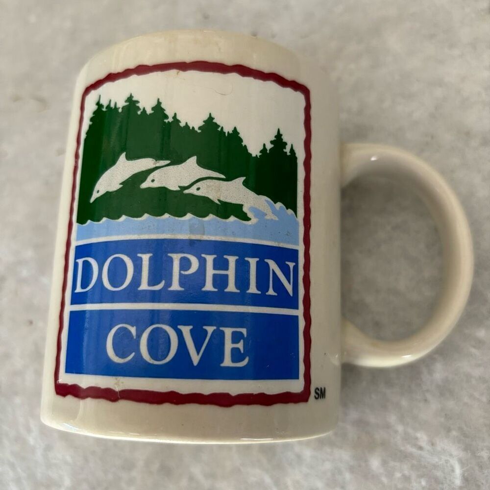 Sea World Dolphin Cove Vintage Ceramic Mug